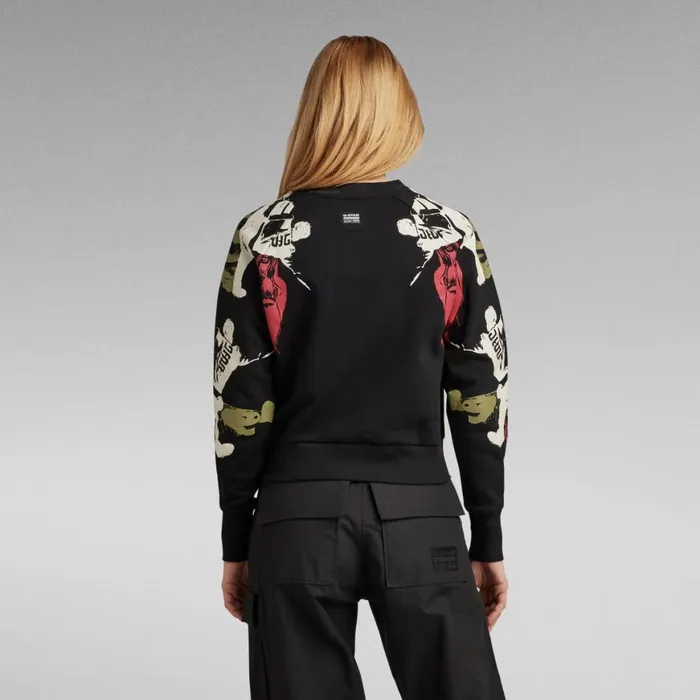 Sweatshirts and Hoodies Women GStar RAW Lookbook Print Sweater Dark Black