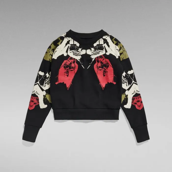 Sweatshirts and Hoodies Women GStar RAW Lookbook Print Sweater Dark Black