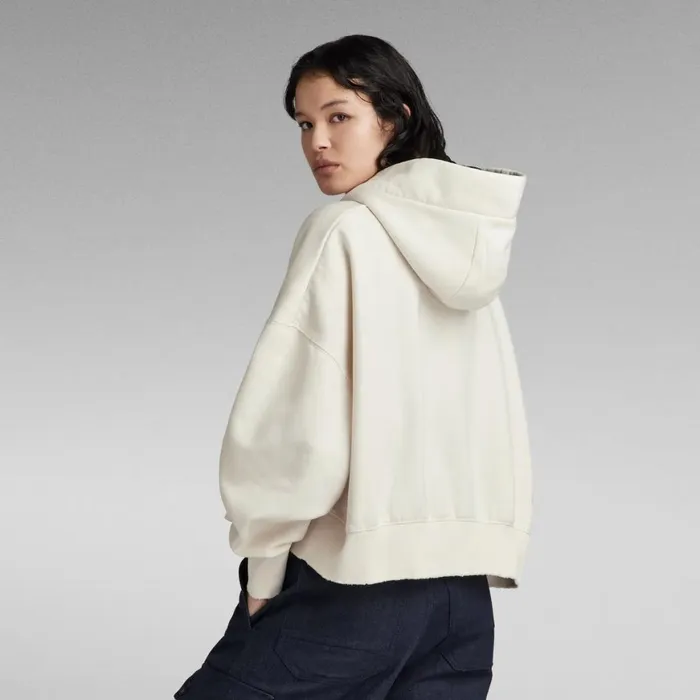 Sweatshirts and Hoodies Women GStar RAW Oversized Cropped Hoodie Eggnog