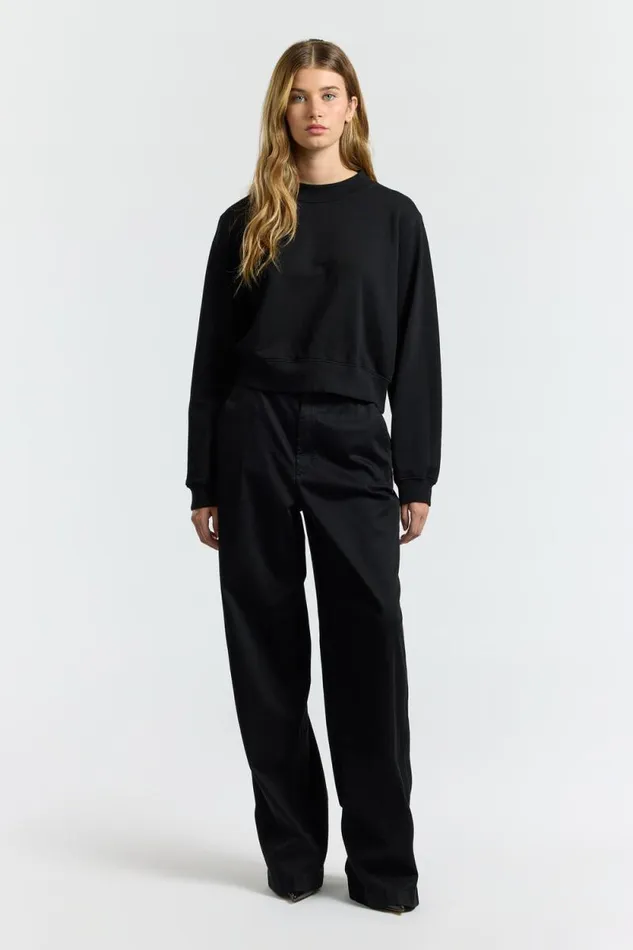 Sweatshirts Women COTTON CITIZEN Milan Crew Sweatshirt Jet Black Sweatshirts Women COTTON CITIZEN Milan Crew Sweatshirt Jet Black