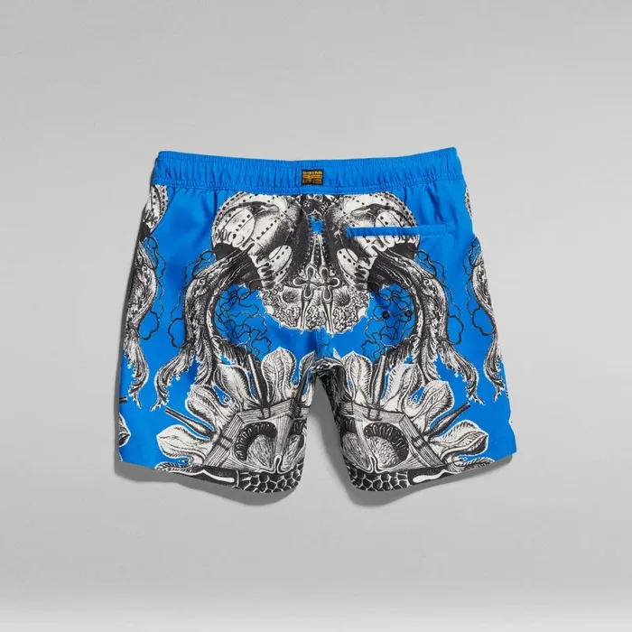 Swimwear Men GStar RAW Dirik Jellyfish Allover Swim Shorts Lapis Blue Jellyfish Mirror