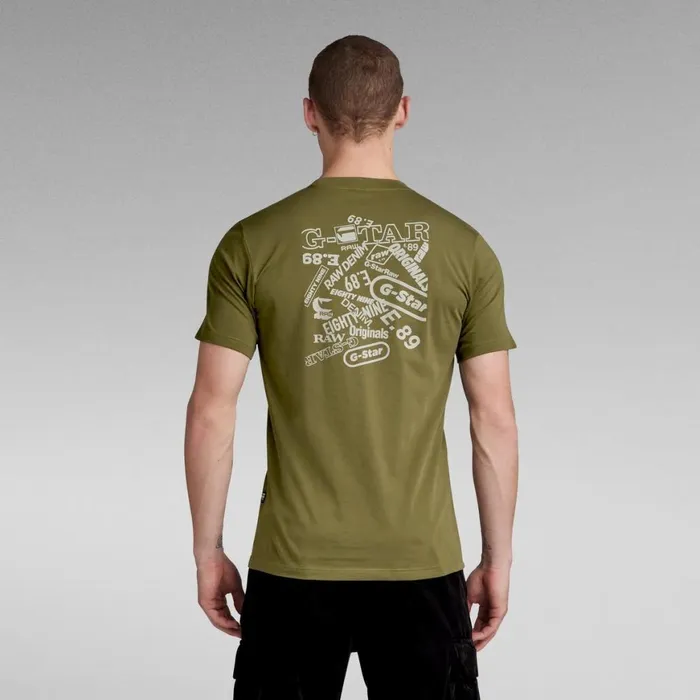 TShirts and Polos Men GStar RAW Back Graphic Slim TShirt Dark Olive