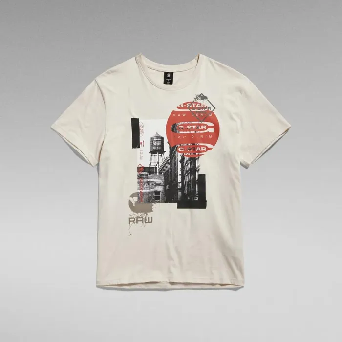 TShirts and Polos Men GStar RAW Building Graphic TShirt Whitebait