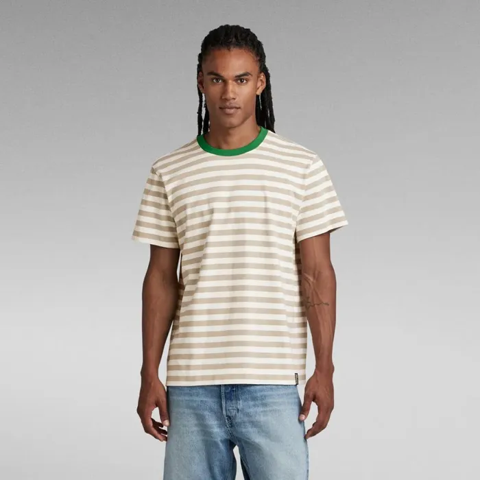 TShirts and Polos Men GStar RAW Essential Stripe Loose TShirt Milkspray Green Stripe TShirts and Polos Men GStar RAW Essential Stripe Loose TShirt Milkspray Green Stripe