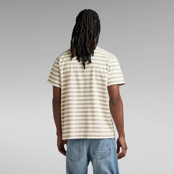 TShirts and Polos Men GStar RAW Essential Stripe Loose TShirt Milkspray Green Stripe