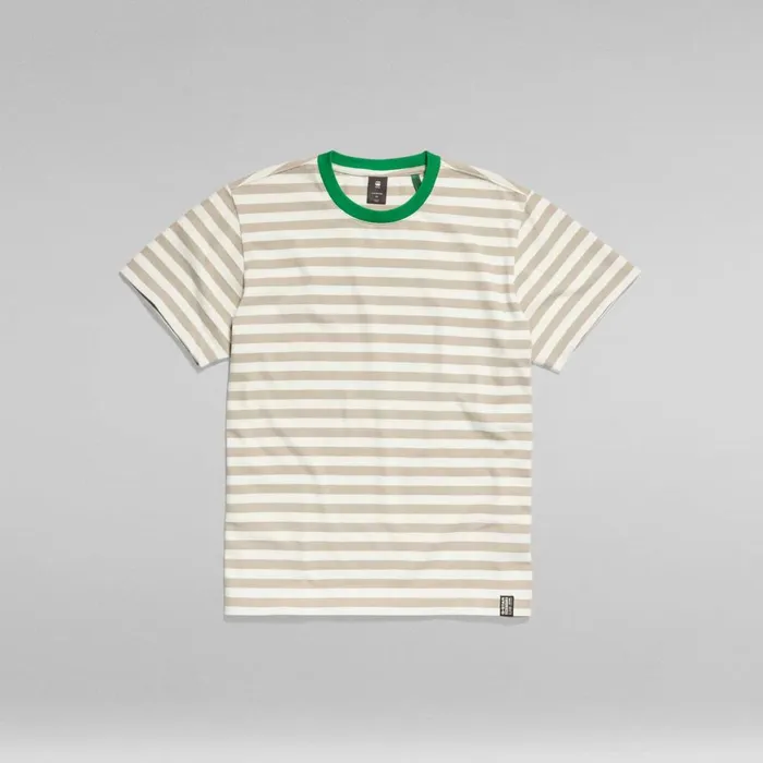 TShirts and Polos Men GStar RAW Essential Stripe Loose TShirt Milkspray Green Stripe
