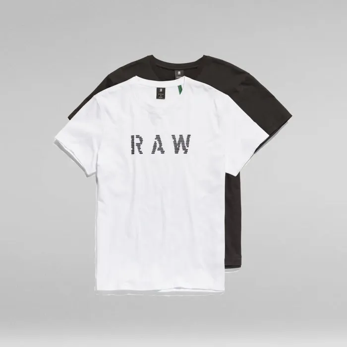 TShirts and Polos Men GStar RAW Graphic 2 Pack TShirt Dark Blackwhite