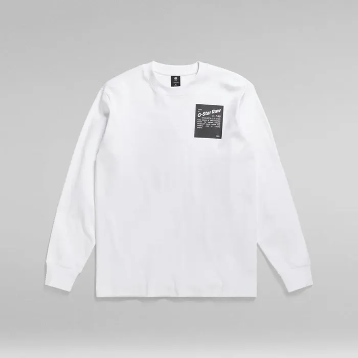 TShirts and Polos Men GStar RAW Tile Back Graphic Loose TShirt White