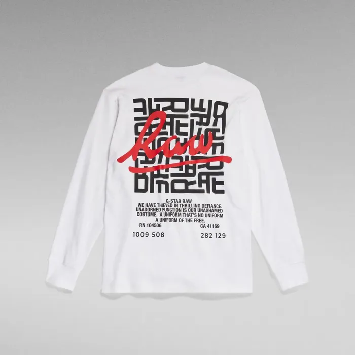 TShirts and Polos Men GStar RAW Tile Back Graphic Loose TShirt White