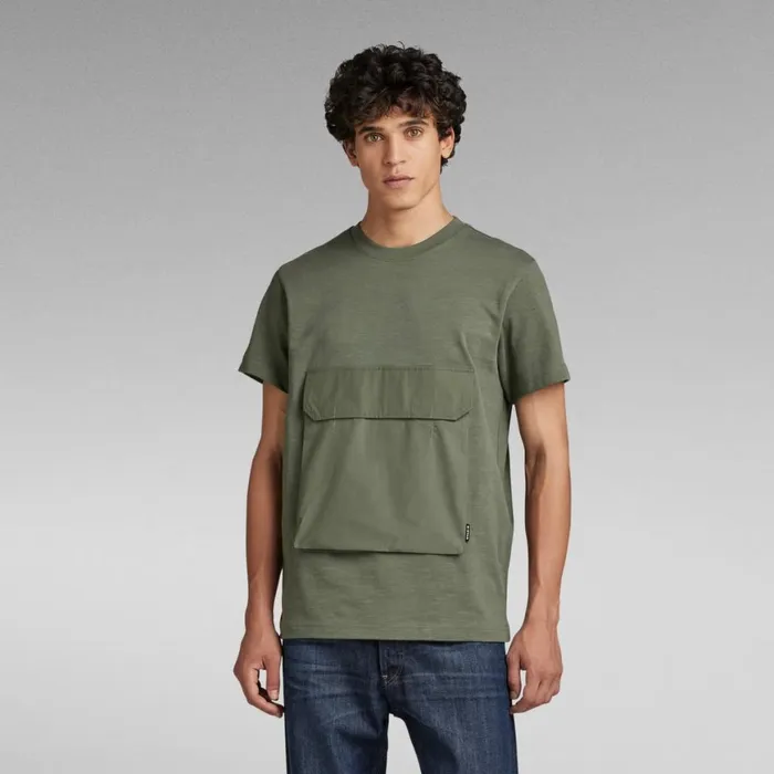 TShirts and Polos Men GStar RAW Utility Pocket Tape TShirt Light Hunter