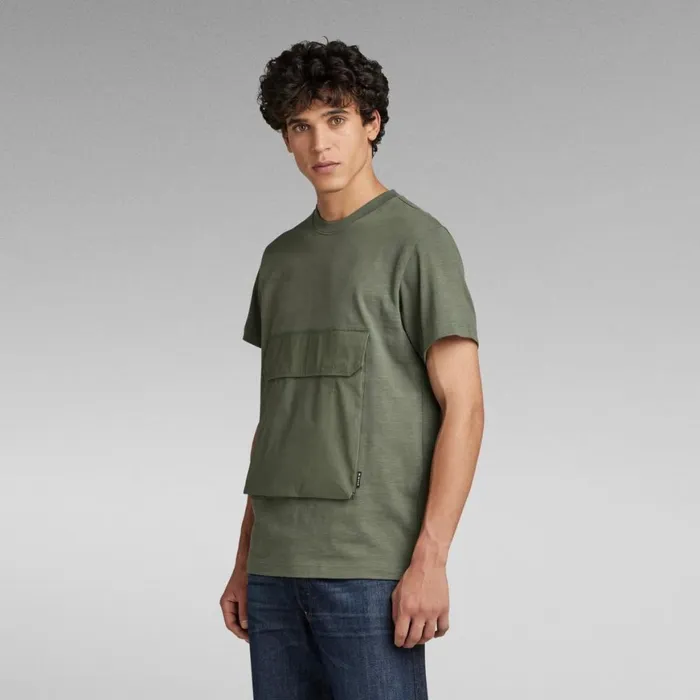 TShirts and Polos Men GStar RAW Utility Pocket Tape TShirt Light Hunter