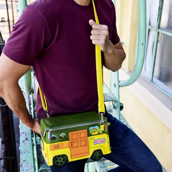 Teenage Mutant Ninja Turtles 40th Anniversary Party Wagon Figural Crossbody Bag Unisex Loungefly Crossbody Bags Teenage Mutant Ninja Turtles 40th Anniversary Party Wagon Figural Crossbody Bag Unisex Loungefly Crossbody Bags
