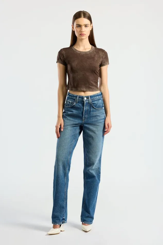 Tees Women COTTON CITIZEN Standard Baby Tee Vintage Espresso Tees Women COTTON CITIZEN Standard Baby Tee Vintage Espresso