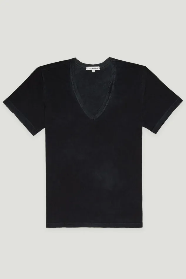 Tees Women COTTON CITIZEN Standard VNeck Tee Vintage Black Tees Women COTTON CITIZEN Standard VNeck Tee Vintage Black