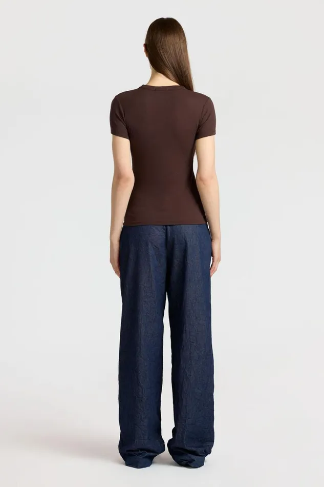 Tees Women COTTON CITIZEN Verona Tee Chocolate Tees Women COTTON CITIZEN Verona Tee Chocolate