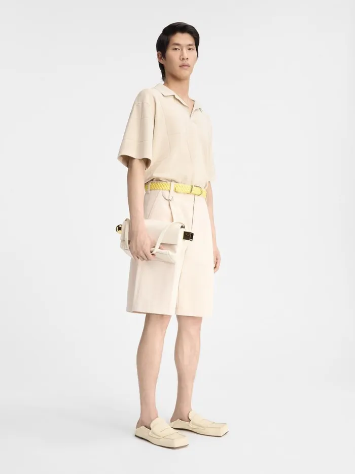 The Bacino Polo Shirt Offwhite Men JACQUEMUS Knits The Bacino Polo Shirt Offwhite Men JACQUEMUS Knits