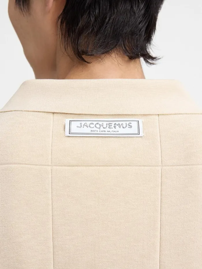 The Bacino Polo Shirt Offwhite Men JACQUEMUS Knits The Bacino Polo Shirt Offwhite Men JACQUEMUS Knits