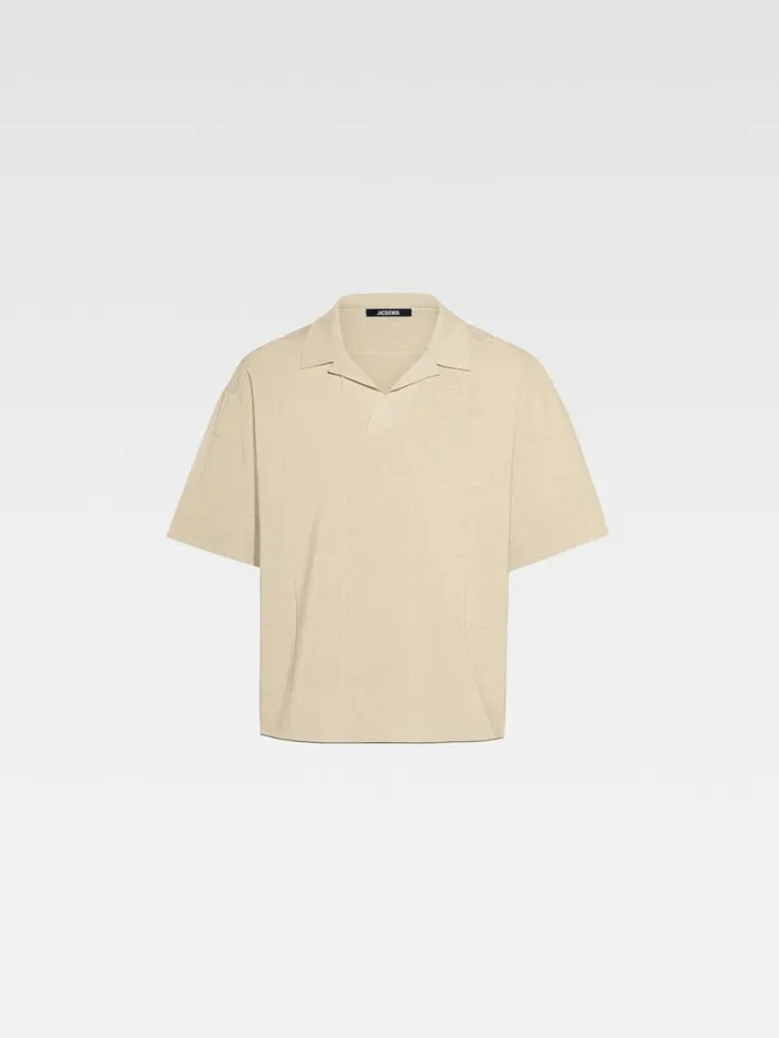 The Bacino Polo Shirt Offwhite Men JACQUEMUS Knits The Bacino Polo Shirt Offwhite Men JACQUEMUS Knits