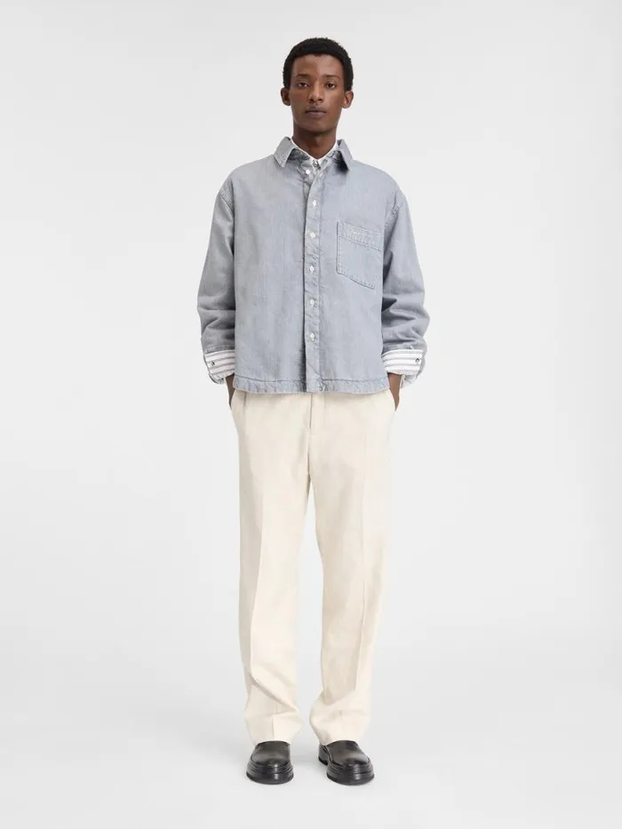 The Boulanger Shirt Grey Offwhite Men JACQUEMUS Shirts