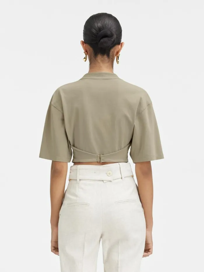 The Caraco Tshirt Light Khaki Women JACQUEMUS Tops and Shirts The Caraco Tshirt Light Khaki Women JACQUEMUS Tops and Shirts