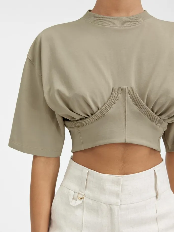 The Caraco Tshirt Light Khaki Women JACQUEMUS Tops and Shirts The Caraco Tshirt Light Khaki Women JACQUEMUS Tops and Shirts