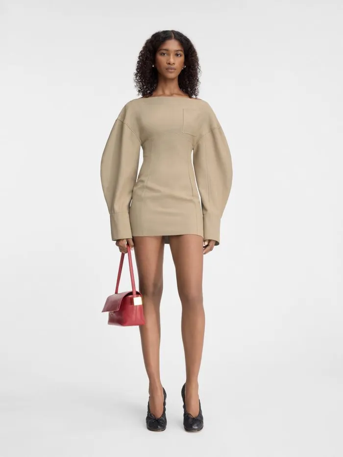 The Casaco Shirt Dress Beige Women JACQUEMUS Dresses and Skirts