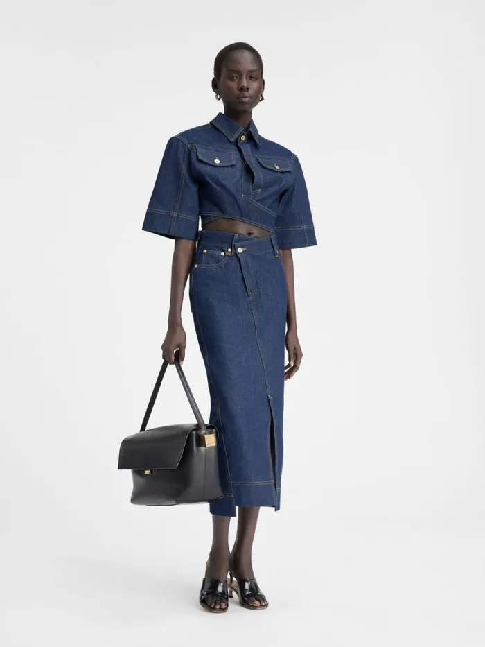 The DeNmes Denim Top Navy Tabac Women JACQUEMUS Tops and Shirts