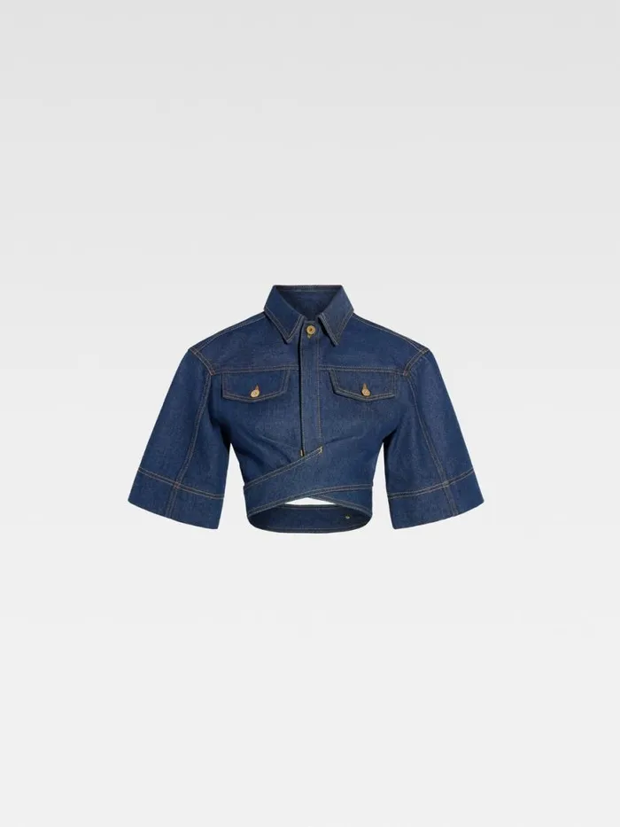 The DeNmes Denim Top Navy Tabac Women JACQUEMUS Tops and Shirts The DeNmes Denim Top Navy Tabac Women JACQUEMUS Tops and Shirts
