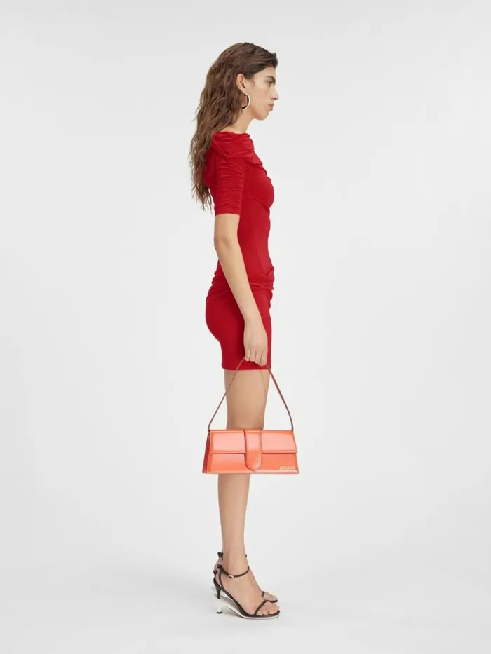The Drapeado Mini Dress Dark Red Women JACQUEMUS Dresses and Skirts The Drapeado Mini Dress Dark Red Women JACQUEMUS Dresses and Skirts