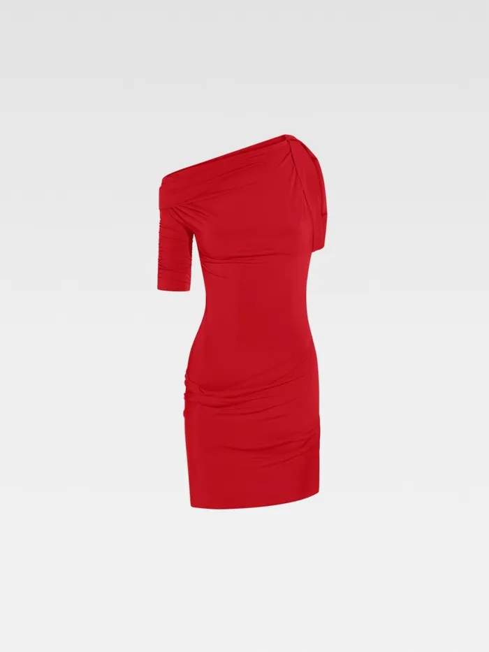 The Drapeado Mini Dress Dark Red Women JACQUEMUS Dresses and Skirts The Drapeado Mini Dress Dark Red Women JACQUEMUS Dresses and Skirts