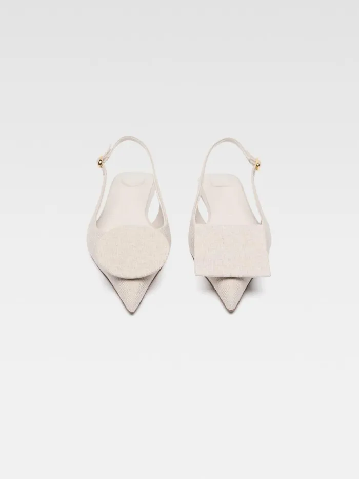 The Flat Duelo Slingbacks Light Greige Women JACQUEMUS Shoes The Flat Duelo Slingbacks Light Greige Women JACQUEMUS Shoes