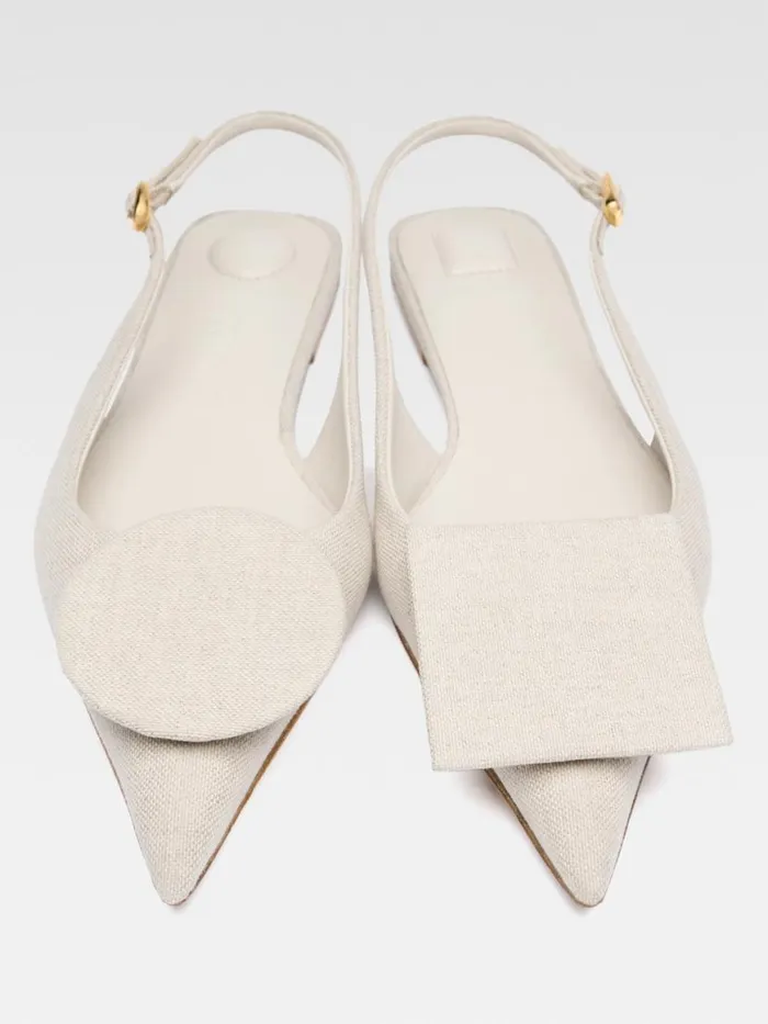 The Flat Duelo Slingbacks Light Greige Women JACQUEMUS Shoes The Flat Duelo Slingbacks Light Greige Women JACQUEMUS Shoes