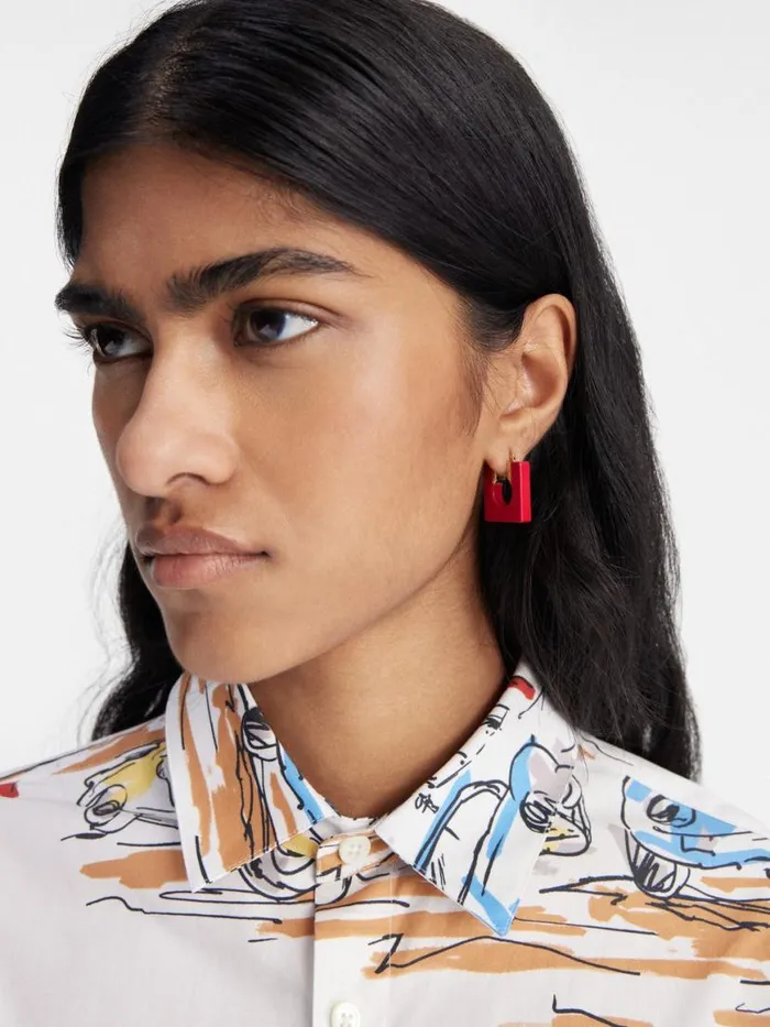 The Rond Carr Earrings Red Women JACQUEMUS Jewellery The Rond Carr Earrings Red Women JACQUEMUS Jewellery