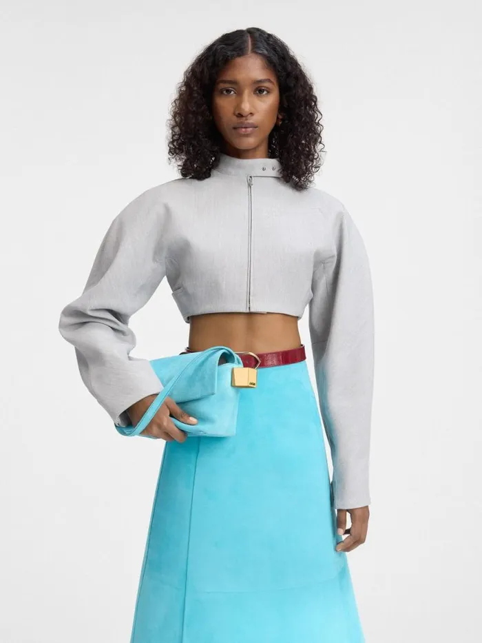 The Rond Carr Light Turquoise Women JACQUEMUS Shoulder Bags The Rond Carr Light Turquoise Women JACQUEMUS Shoulder Bags