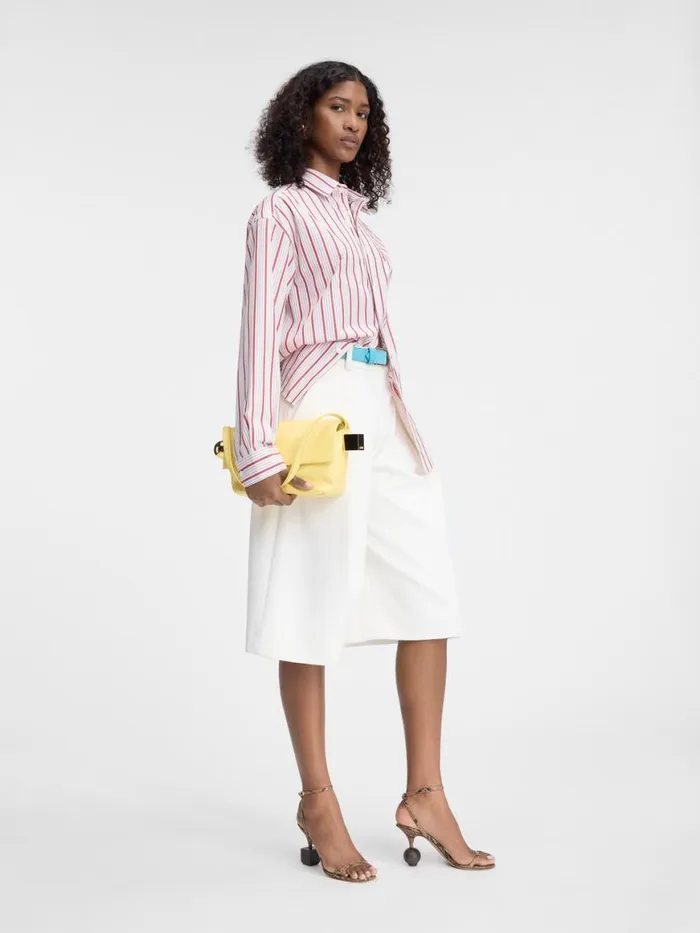 The Simon Shirt Jacquard Business Logo Stripes Red White Women JACQUEMUS Tops and Shirts The Simon Shirt Jacquard Business Logo Stripes Red White Women JACQUEMUS Tops and Shirts