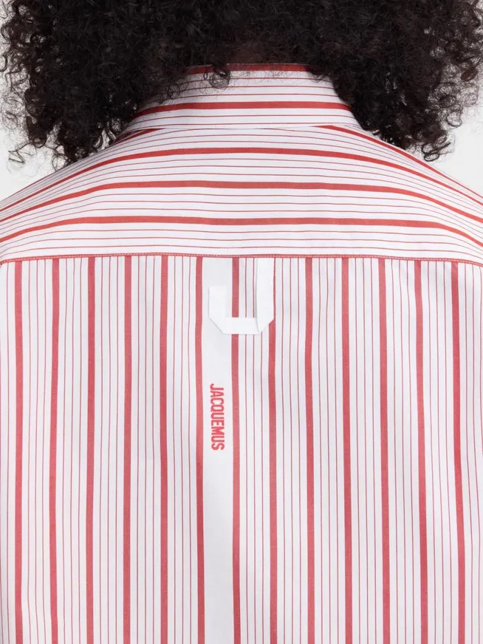 The Simon Shirt Jacquard Business Logo Stripes Red White Women JACQUEMUS Tops and Shirts The Simon Shirt Jacquard Business Logo Stripes Red White Women JACQUEMUS Tops and Shirts