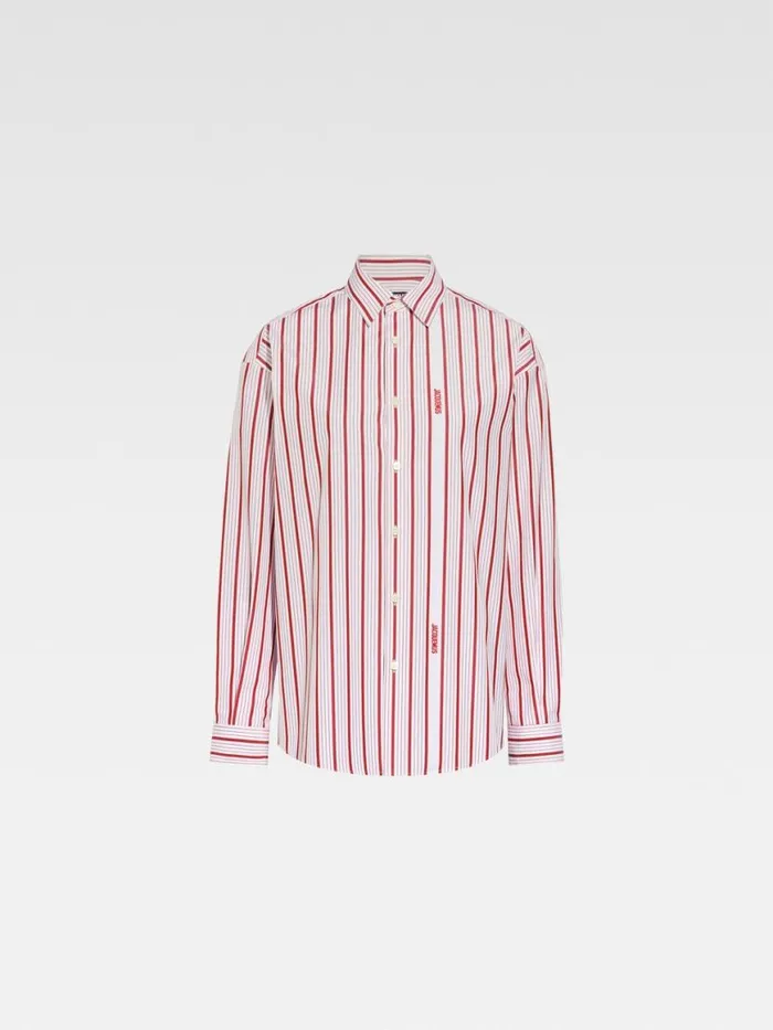 The Simon Shirt Jacquard Business Logo Stripes Red White Women JACQUEMUS Tops and Shirts The Simon Shirt Jacquard Business Logo Stripes Red White Women JACQUEMUS Tops and Shirts