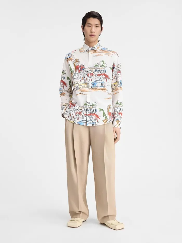 The Simon Shirt Print Capri Cars White Men JACQUEMUS Shirts