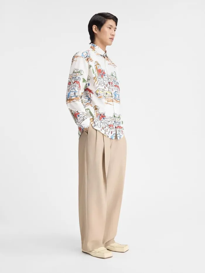 The Simon Shirt Print Capri Cars White Men JACQUEMUS Shirts The Simon Shirt Print Capri Cars White Men JACQUEMUS Shirts