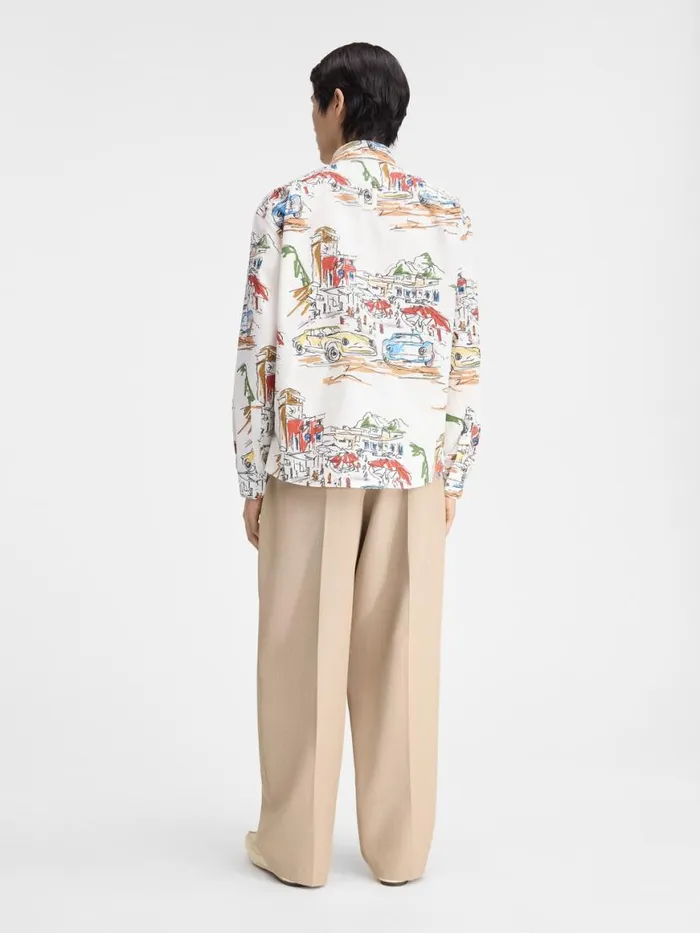 The Simon Shirt Print Capri Cars White Men JACQUEMUS Shirts The Simon Shirt Print Capri Cars White Men JACQUEMUS Shirts