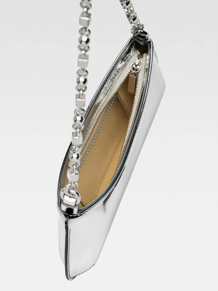 The Small Bisou Chaine Silver Women JACQUEMUS Shoulder Bags The Small Bisou Chaine Silver Women JACQUEMUS Shoulder Bags