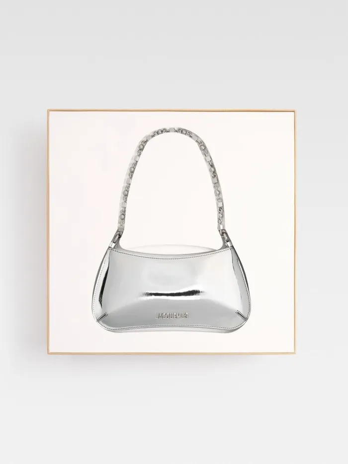 The Small Bisou Chaine Silver Women JACQUEMUS Shoulder Bags The Small Bisou Chaine Silver Women JACQUEMUS Shoulder Bags