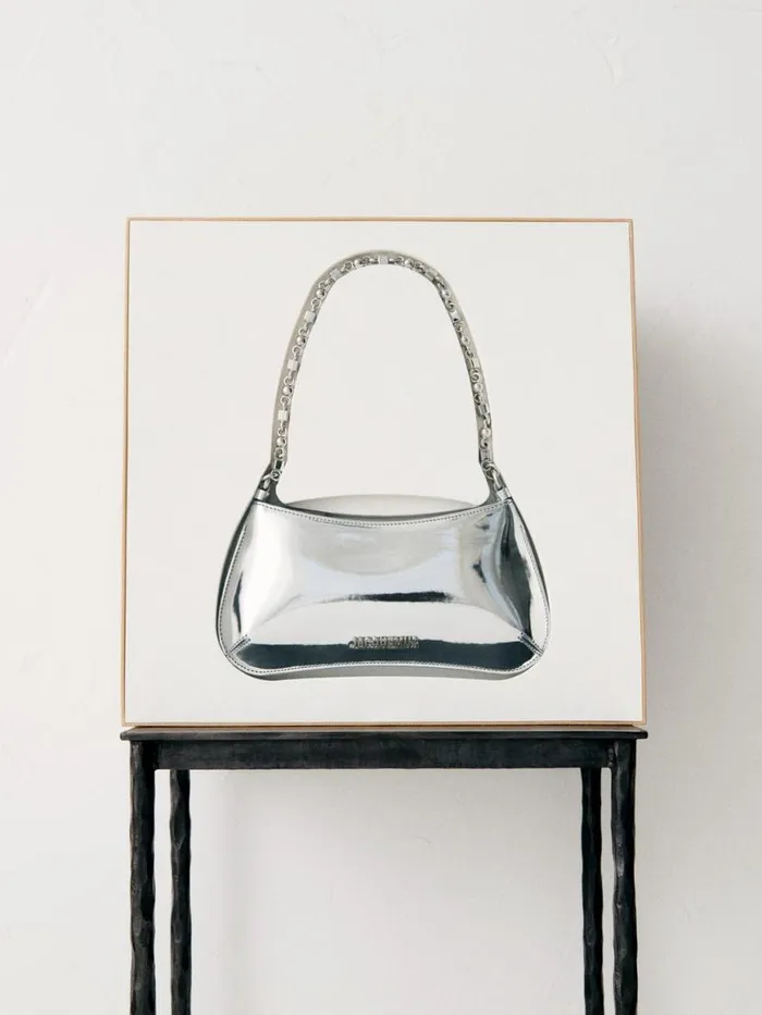 The Small Bisou Chaine Silver Women JACQUEMUS Shoulder Bags The Small Bisou Chaine Silver Women JACQUEMUS Shoulder Bags