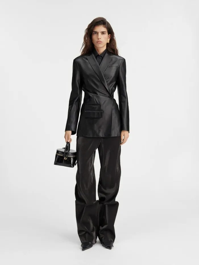 The Tibau Leather Jacket Black Women JACQUEMUS Coats and Jackets