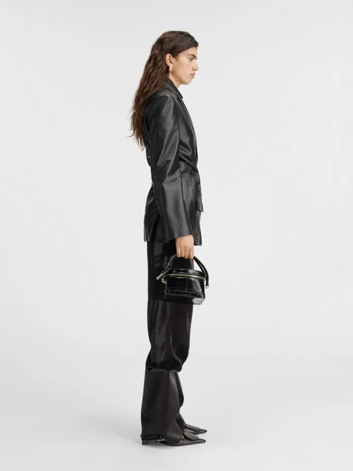 The Tibau Leather Jacket Black Women JACQUEMUS Coats and Jackets The Tibau Leather Jacket Black Women JACQUEMUS Coats and Jackets