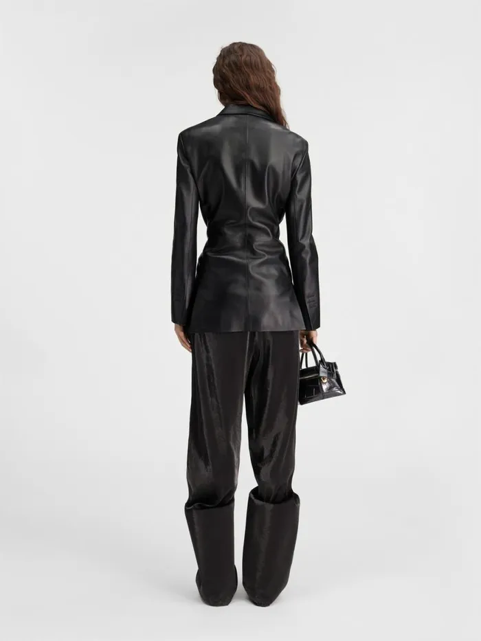 The Tibau Leather Jacket Black Women JACQUEMUS Coats and Jackets The Tibau Leather Jacket Black Women JACQUEMUS Coats and Jackets