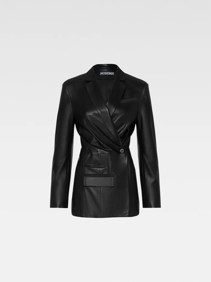 The Tibau Leather Jacket Black Women JACQUEMUS Coats and Jackets The Tibau Leather Jacket Black Women JACQUEMUS Coats and Jackets