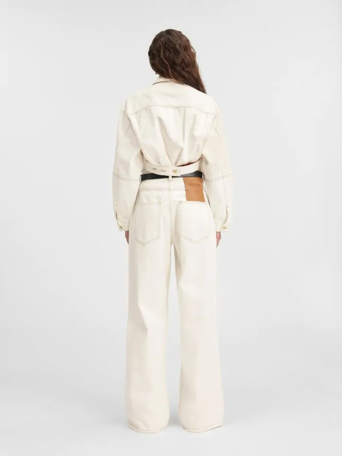 The Wide DeNmes Denim Pants Offwhitetabac Women JACQUEMUS Denim The Wide DeNmes Denim Pants Offwhitetabac Women JACQUEMUS Denim
