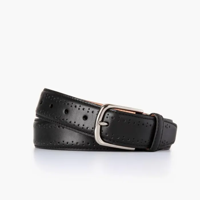 Thursday Boots Belts and Wallets Men039s Brogue Leather Belt Black 8211 Men
