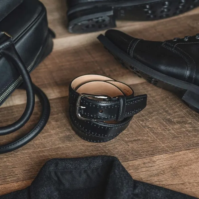 Thursday Boots Belts and Wallets Men039s Brogue Leather Belt Black 8211 Men Thursday Boots Belts and Wallets Men039s Brogue Leather Belt Black 8211 Men